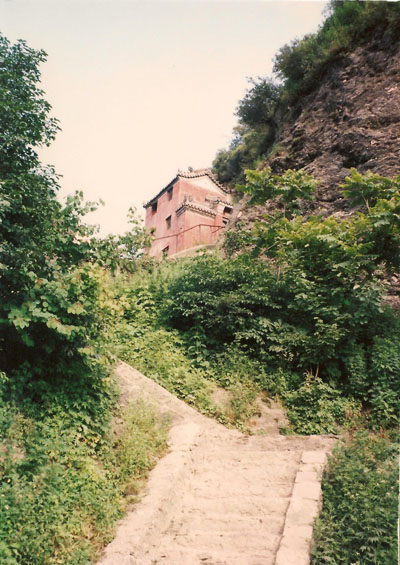 Stone stairs leading up the mountain at Wudang, 1995