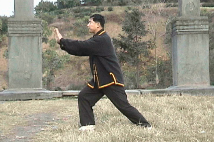 Prof. Liu at Wudangshan, Qigong practice, 1999