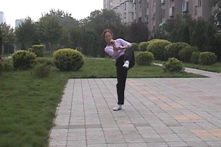 Terri Morgan Practicing Taiji Sword 1998, Zhengzhou