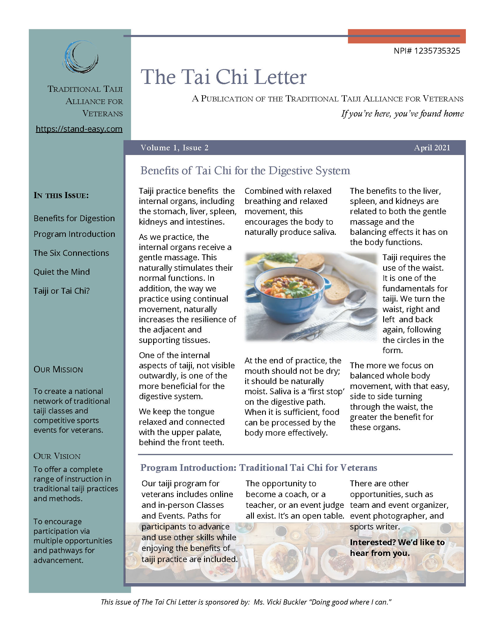 The Tai Chi Letter April 2021
